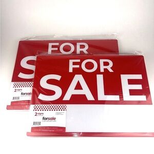 4-Pack (17 X 12") FOR SALE Sign Plastic Coated With 16” Stakes - Two Packs of 2